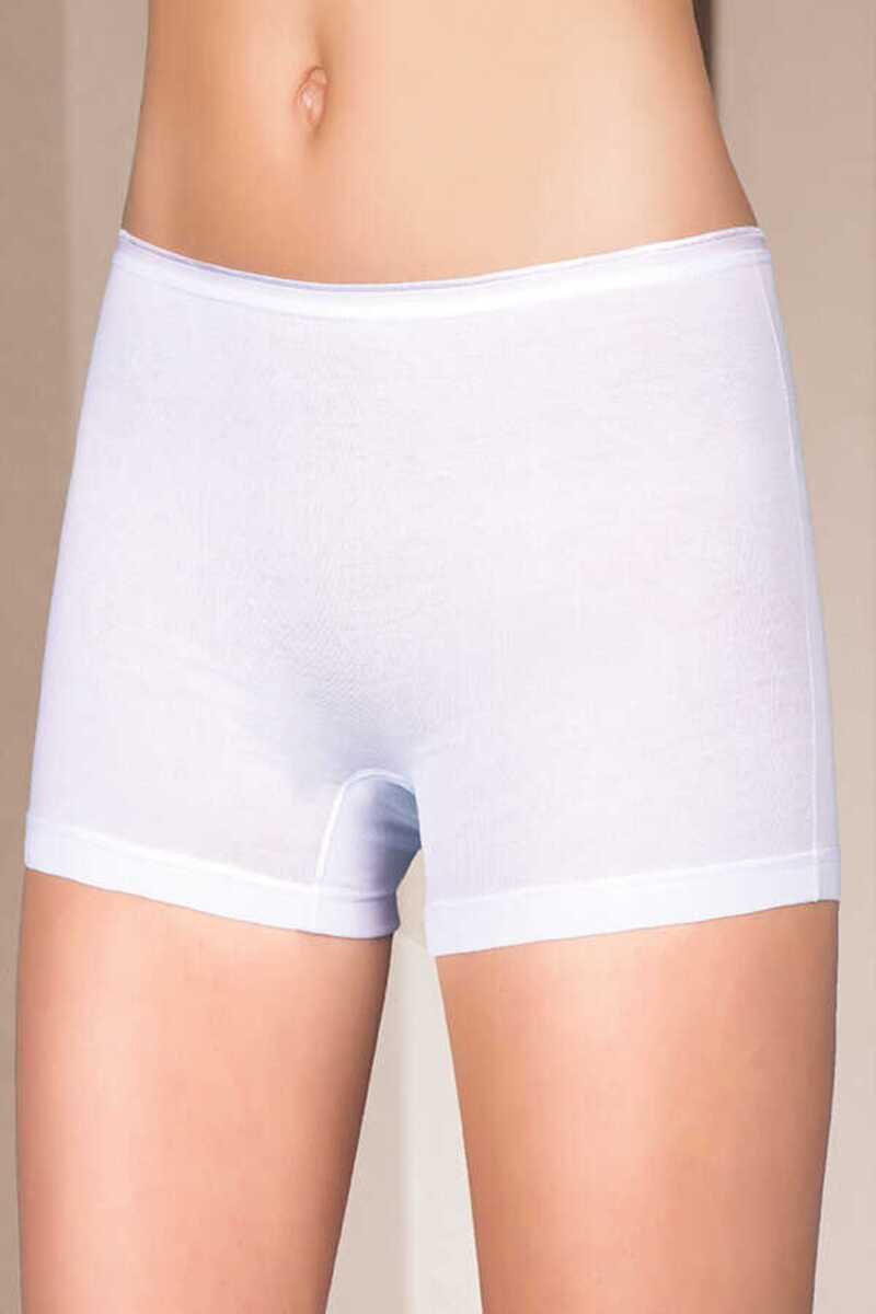 Berrak Kadın Likralı Pamuk Boxer Resimli - Beyaz - XL - Thumbnail