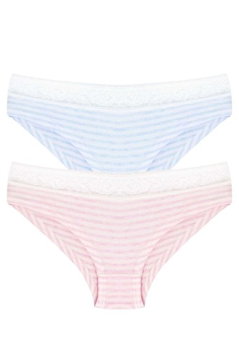 BERRAK - Berrak Kadın Çizgili Pamuk Slip Külot (1)