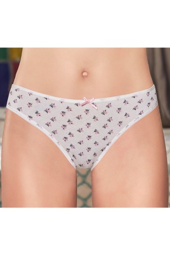 BERRAK - Berrak Kadın Fiyonklu Çiçek Desenli Pamuk Slip Külot