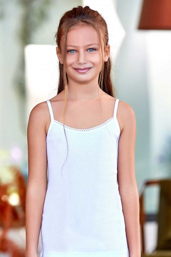 BERRAK - Berrak Kız Çocuk İp Askılı Pamuk Atlet