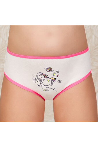 BERRAK - Berrak Kız Çocuk Desenli Pamuk Slip Külot (1)