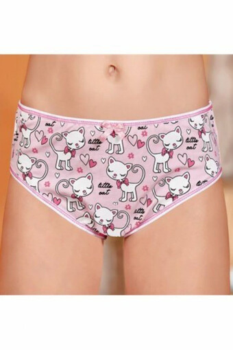 BERRAK - Berrak Kız Çocuk Kedi Baskılı Pamuk Slip Külot (1)
