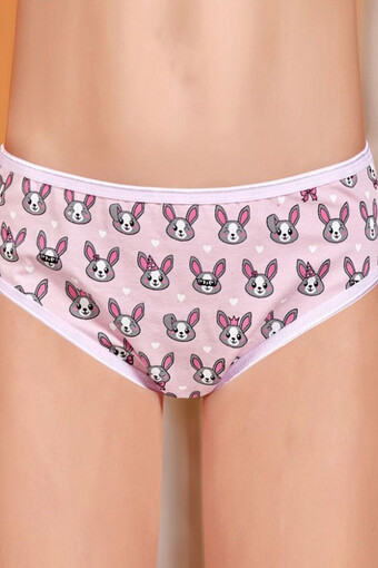 BERRAK - Berrak Kız Çocuk Tavşan Baskılı Pamuk Slip Külot (1)