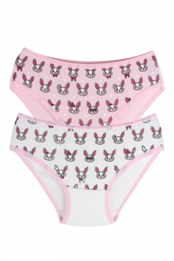 BERRAK - Berrak Kız Çocuk Tavşan Baskılı Pamuk Slip Külot