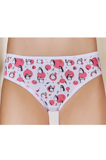 BERRAK - Berrak Kız Çocuk Penguen Desenli Pamuk Slip Külot (1)