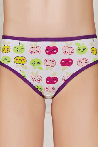 BERRAK - Berrak Kız Çocuk Elma Baskılı Pamuk Slip Külot (1)