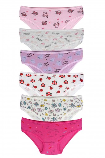 BERRAK - Berrak Kız Çocuk Desenli Pamuk Slip Külot