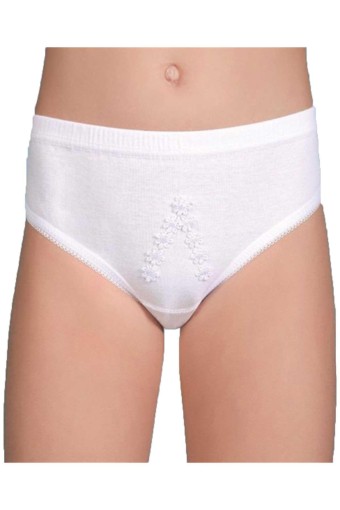 BERRAK - Berrak Kız Çocuk Papatya Desenli Slip Külot - Beyaz - 8(11-12Yaş