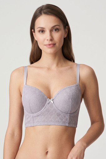 BEST BRA - Best Bra Kadın Bralet Sütyen Balenli Jakarlı Desteksiz C Cup - Gri