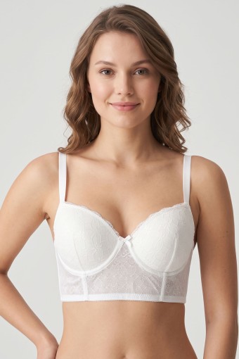 BEST BRA - Best Bra Kadın Bralet Sütyen Balenli Jakarlı Desteksiz C Cup - Krem
