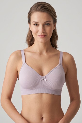 BEST BRA - Best Bra Kadın Bralet Sütyen Bambu Balensiz Desteksiz C Cup Jakarlı - Açık Vizon