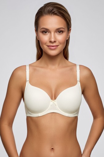 BEST BRA - Best Bra Kadın Sütyen Balenli Desteksiz D Cup Micro Delikli Kumaş - Ekru