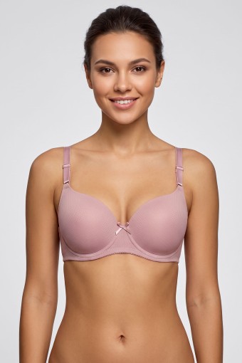 BEST BRA - Best Bra Kadın Sütyen Balenli Desteksiz D Cup Micro Delikli Kumaş - Gülkurusu