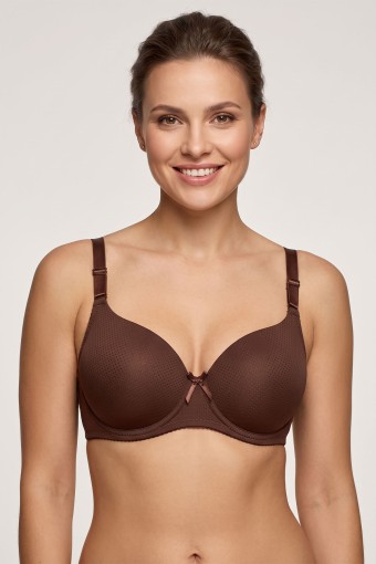 BEST BRA - Best Bra Kadın Sütyen Balenli Desteksiz D Cup Micro Delikli Kumaş - Kahverengi