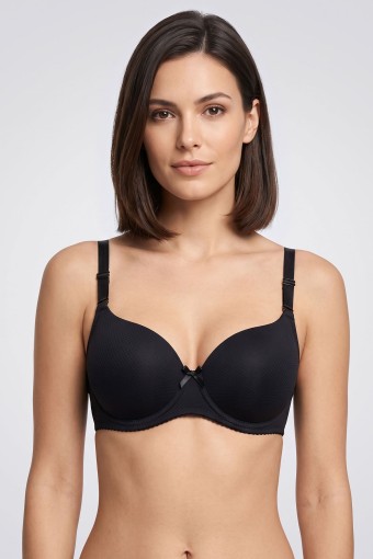 BEST BRA - Best Bra Kadın Sütyen Balenli Desteksiz D Cup Micro Delikli Kumaş - Siyah