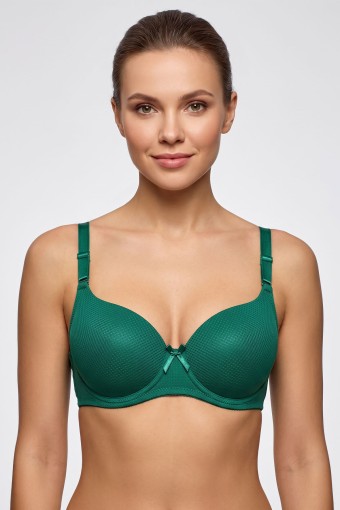 BEST BRA - Best Bra Kadın Sütyen Balenli Desteksiz D Cup Micro Delikli Kumaş - Yeşil