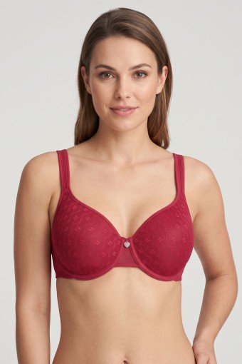 BEST BRA - Best Bra Kadın Sütyen Balenli Tül Jakarlı C Cup Desteksiz - Fuşya