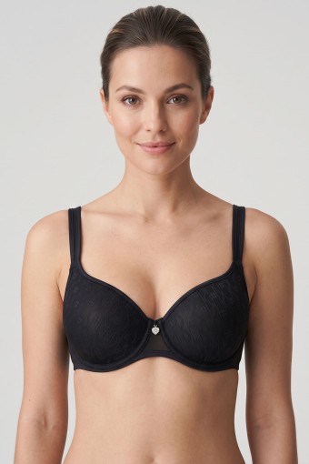 BEST BRA - Best Bra Kadın Sütyen Balenli Tül Jakarlı C Cup Desteksiz - Siyah