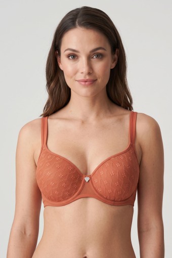 BEST BRA - Best Bra Kadın Sütyen Balenli Tül Jakarlı C Cup Desteksiz - Tarçın