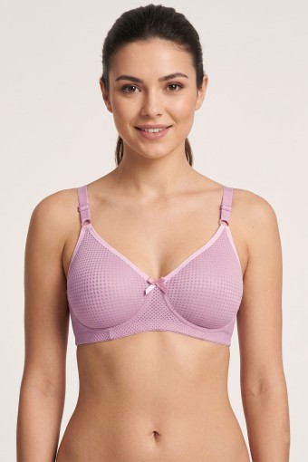 BEST BRA - Best Bra Kadın Sütyen Balensiz Delikli Kumaş Desteksiz - Lila