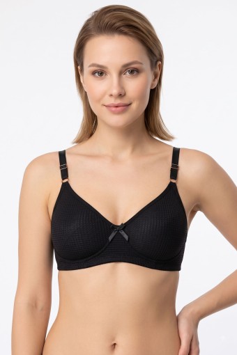 BEST BRA - Best Bra Kadın Sütyen Balensiz Delikli Kumaş Desteksiz - Siyah