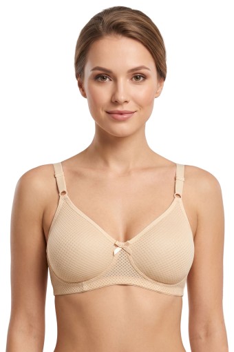 BEST BRA - Best Bra Kadın Sütyen Balensiz Delikli Kumaş Desteksiz - Ten