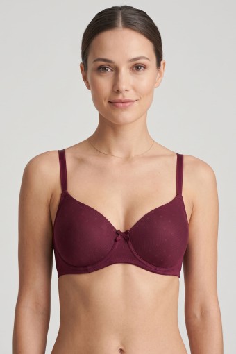 BEST BRA - Best Bra Kadın Sütyen Balensiz Nokta Jakarlı Hafif Destekli - Mürdüm