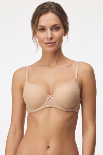 BEST BRA - Best Bra Kadın Sütyen Balensiz Nokta Jakarlı Hafif Destekli - Ten
