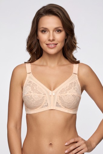 BEST BRA - Best Bra Kadın Toparlayıcı Sütyen Balensiz Dantelli C Cup - Ten