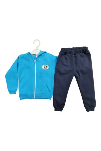 BILKON - Bilkon Erkek Bebek Uzun Kollu Önden Fermuarlı 2'li Takım - Açık Mavi