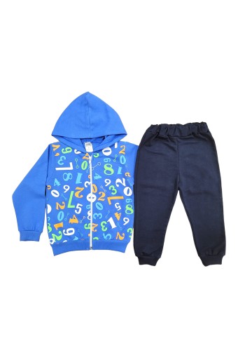 BILKON - Bilkon Erkek Bebek Uzun Kollu Önden Fermuarlı 2'li Takım - Mavi