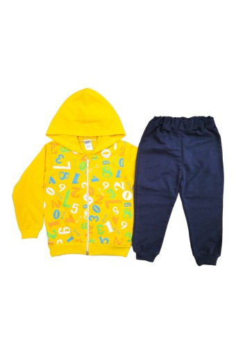 BILKON - Bilkon Erkek Bebek Uzun Kollu Önden Fermuarlı 2'li Takım - Sarı