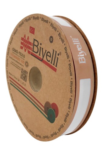 BİYELLİ - Biyelli 20 mm Katlı Verev Biye 25 Mt Saten