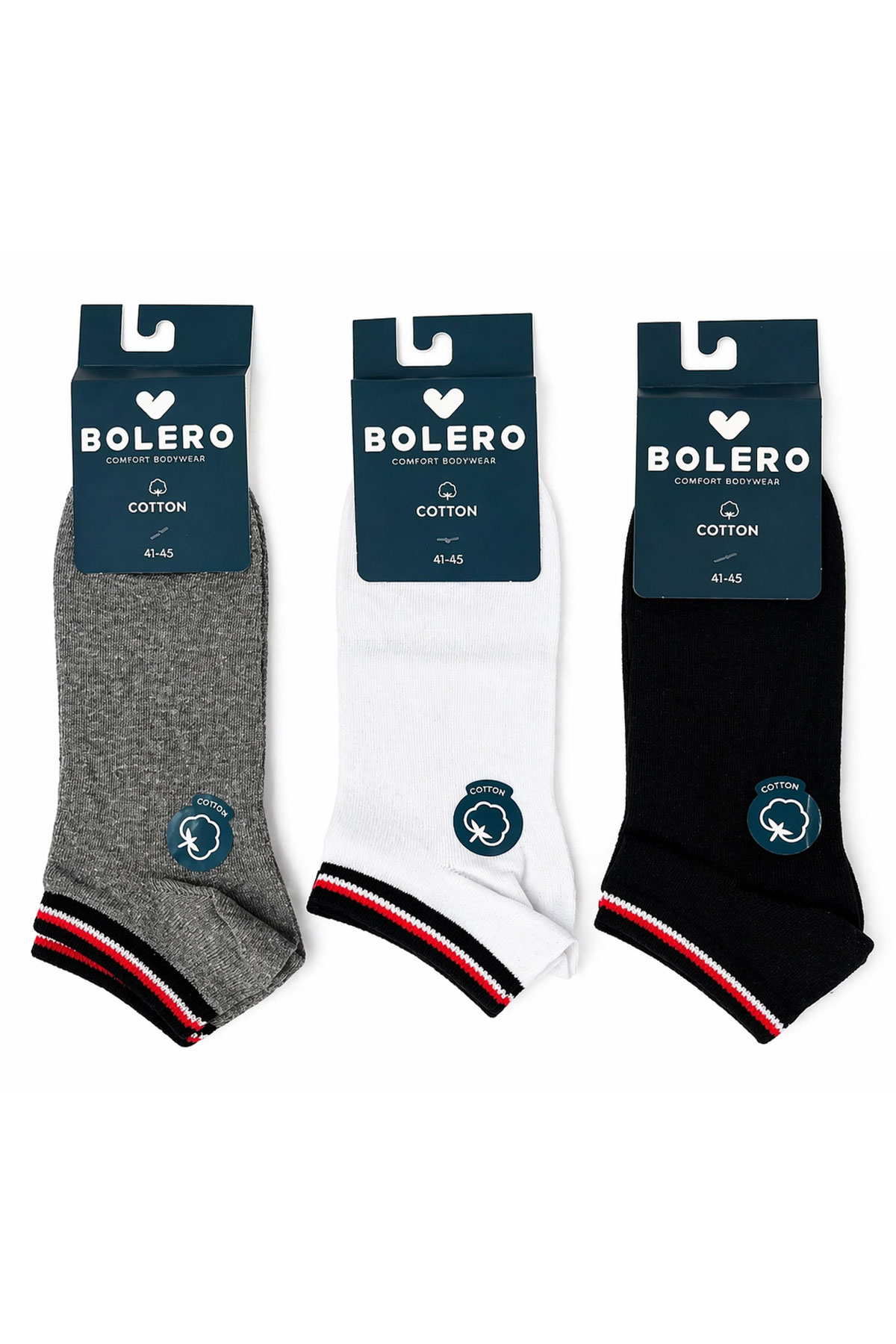 Bolero Erkek Patik Çorap Desenli - Thumbnail