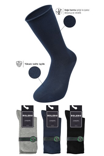 BOLERO - Bolero Erkek Soket Çorap Bambu Lastiksiz Roll Top