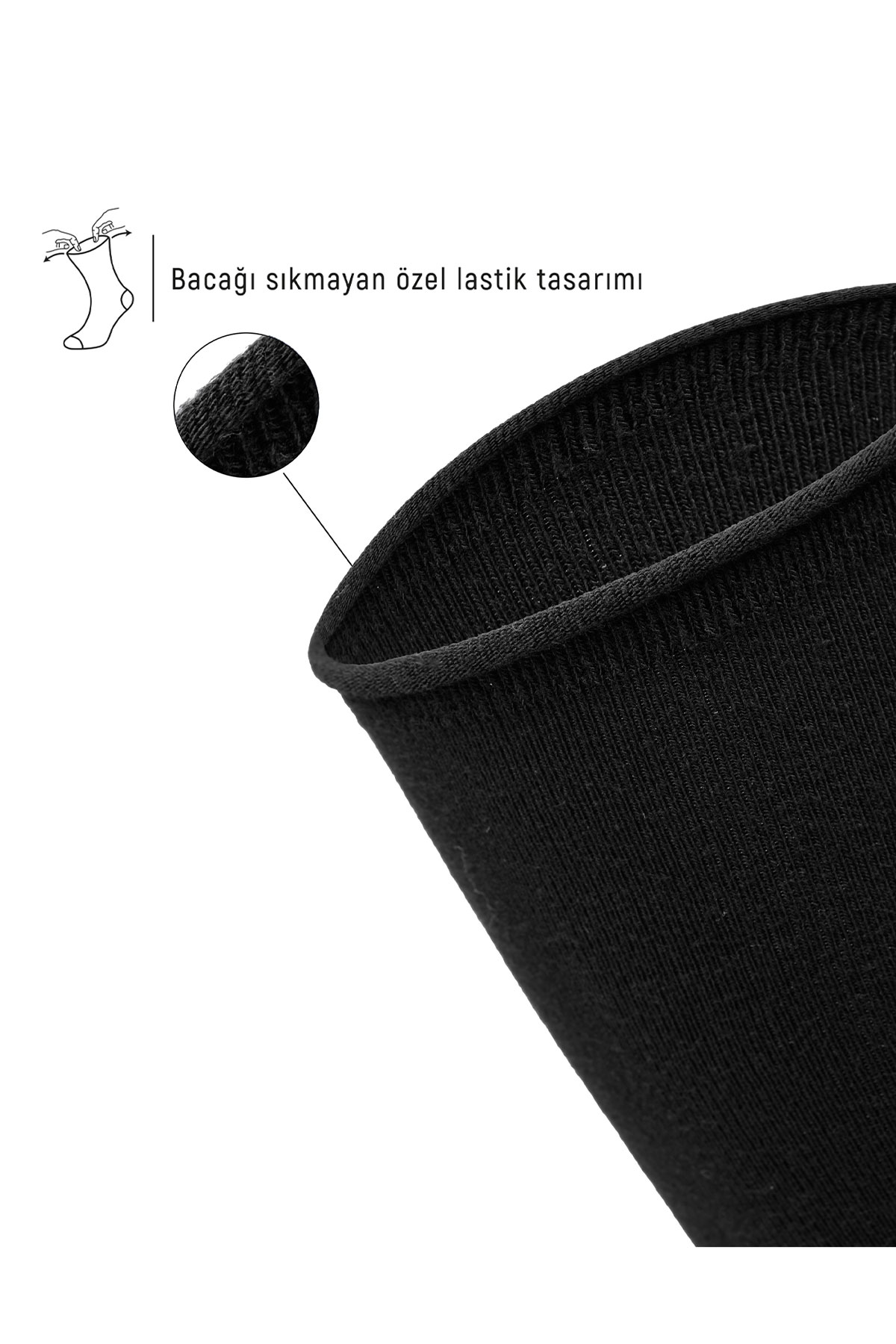 Bolero Erkek Soket Çorap Bambu Lastiksiz Roll Top - Thumbnail