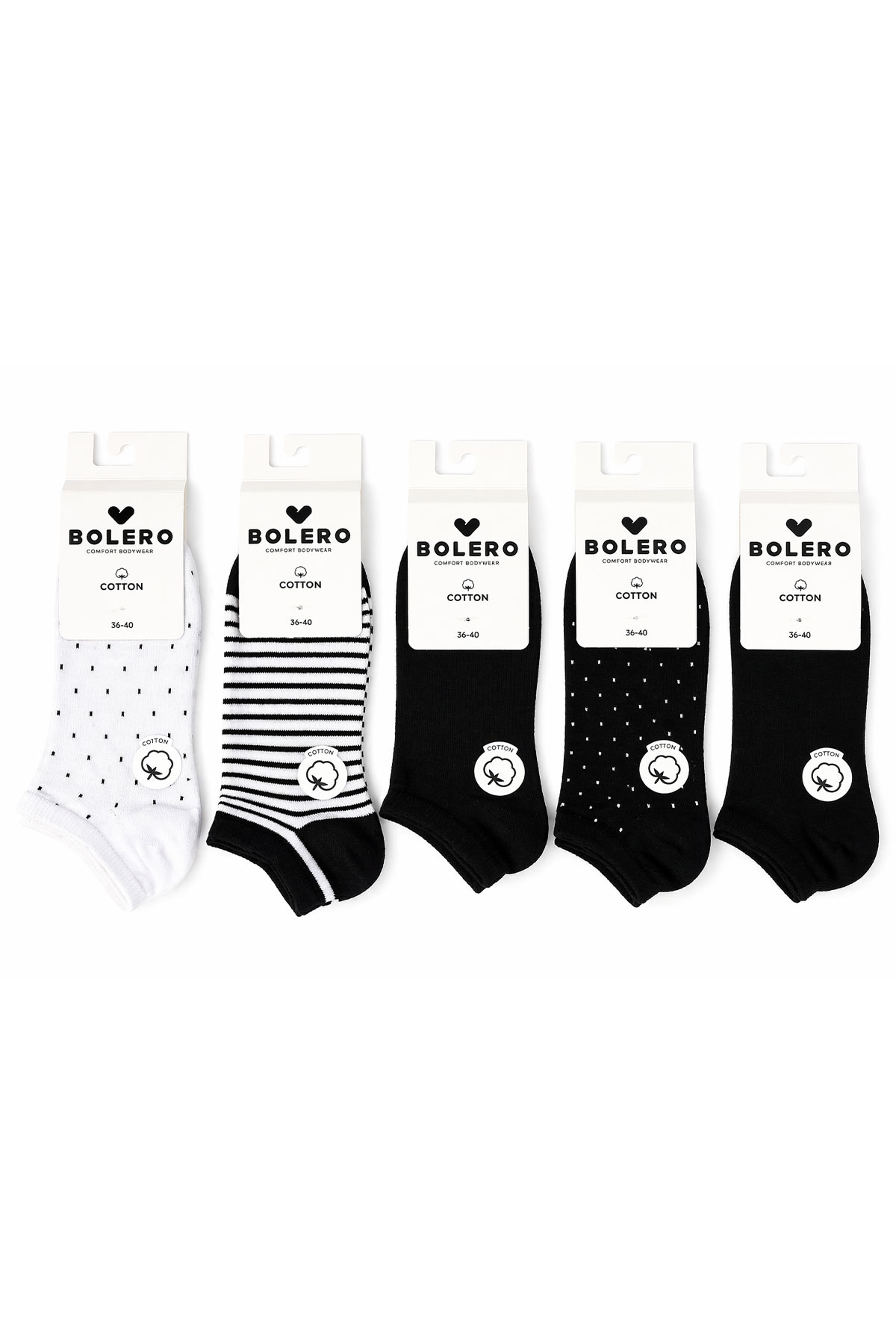 Bolero Kadın Patik Çorap Desenli - Thumbnail