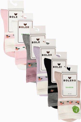 BOLERO - Bolero Kadın Soket Çorap Bambu Çember Desenli (1)