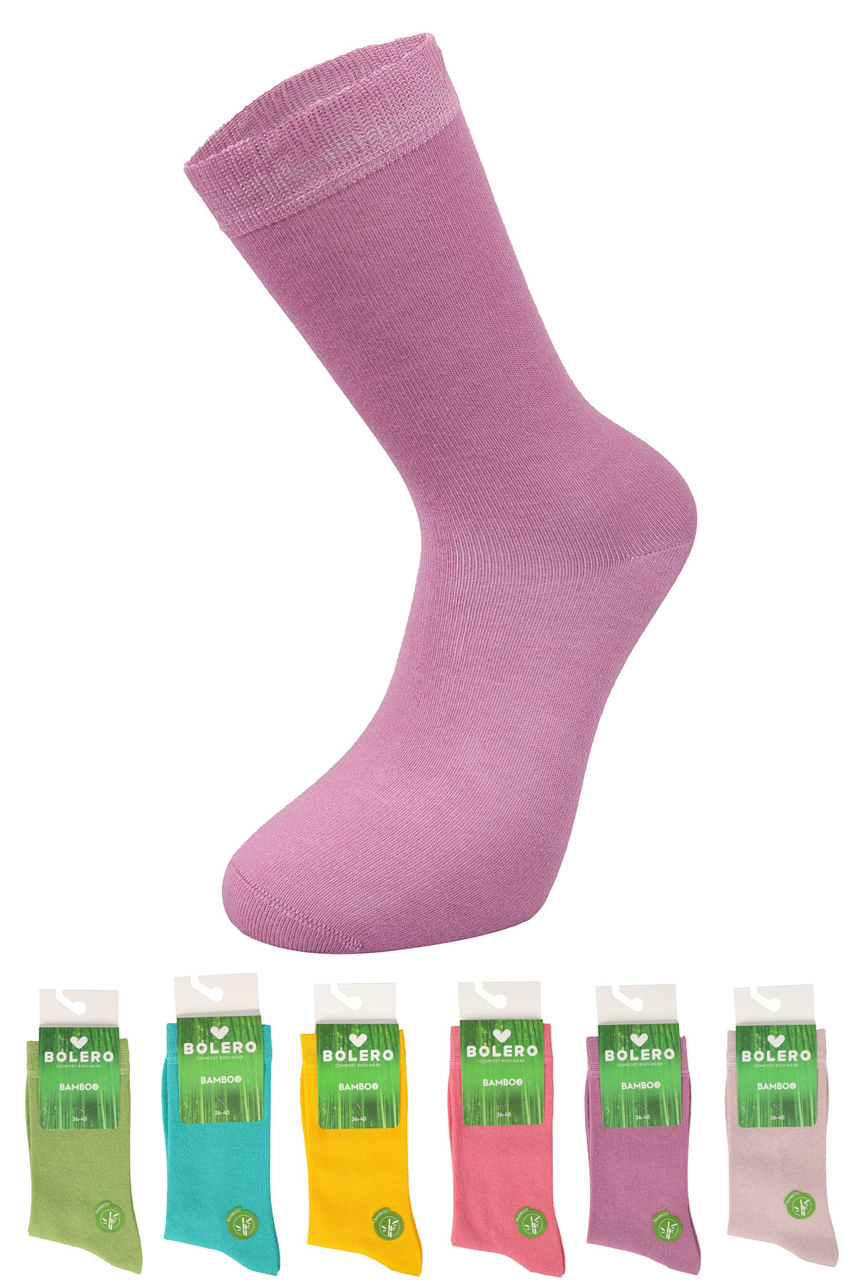 Bolero Kadın Soket Çorap Bambu Düz - Thumbnail