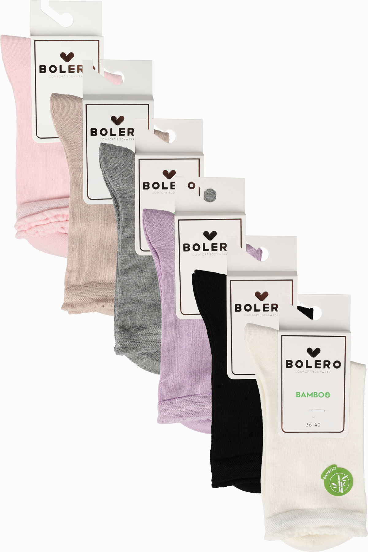 Bolero Kadın Soket Çorap Bambu Düz - Thumbnail