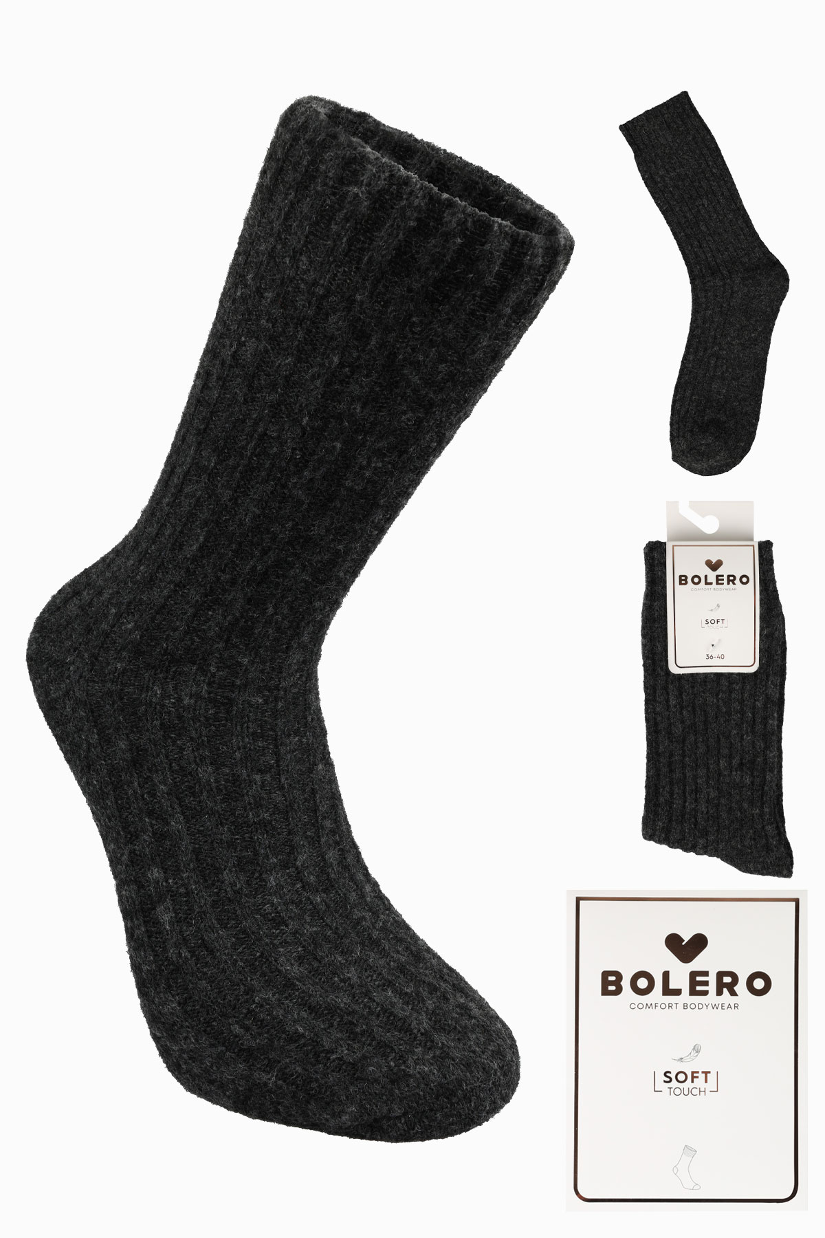 Bolero Kadın Soket Çorap Kaşmir Yün - Thumbnail