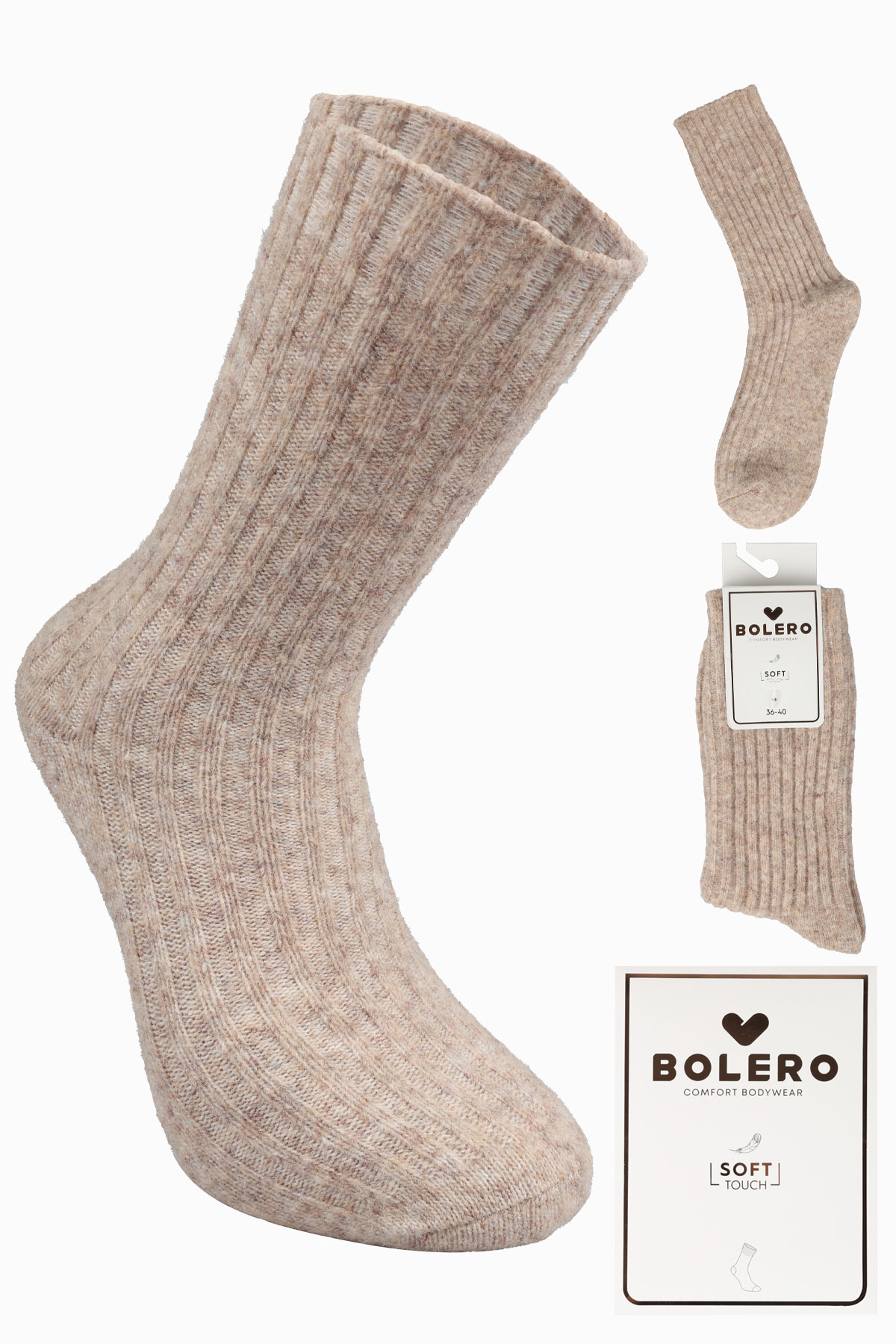 Bolero Kadın Soket Çorap Kaşmir Yün - Thumbnail