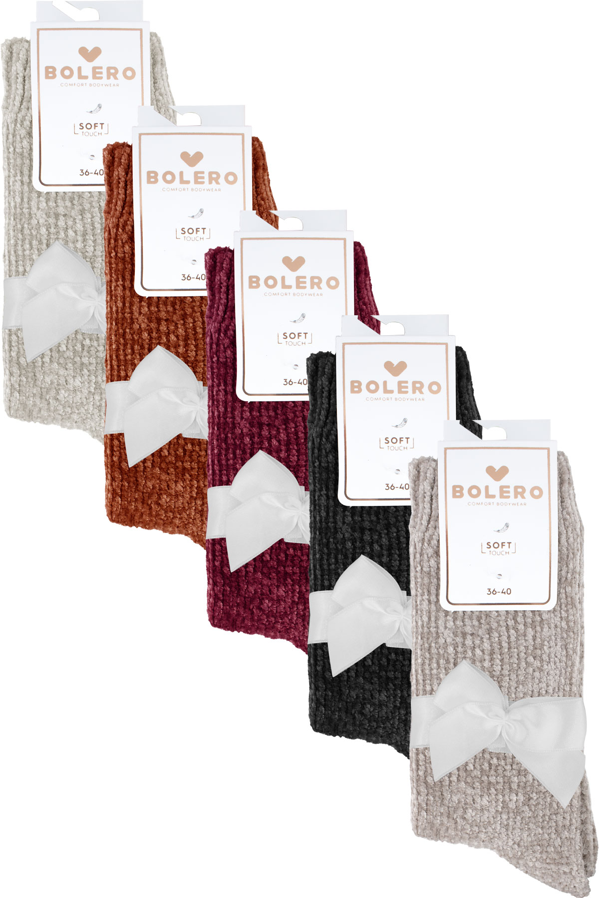 Bolero Kadın Soket Çorap Şonil Desen Kadife - Thumbnail