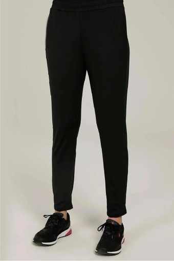 Capri - Capri Kadın Viskon Desenli Tek Alt Pantolon - Siyah-12 (1)