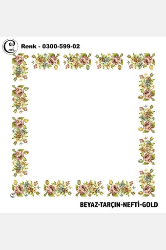 CENK YAZMA - Cenk Kadın İçi Boş Yazma Baskılı İthal Desen 599 100x100cm (1)