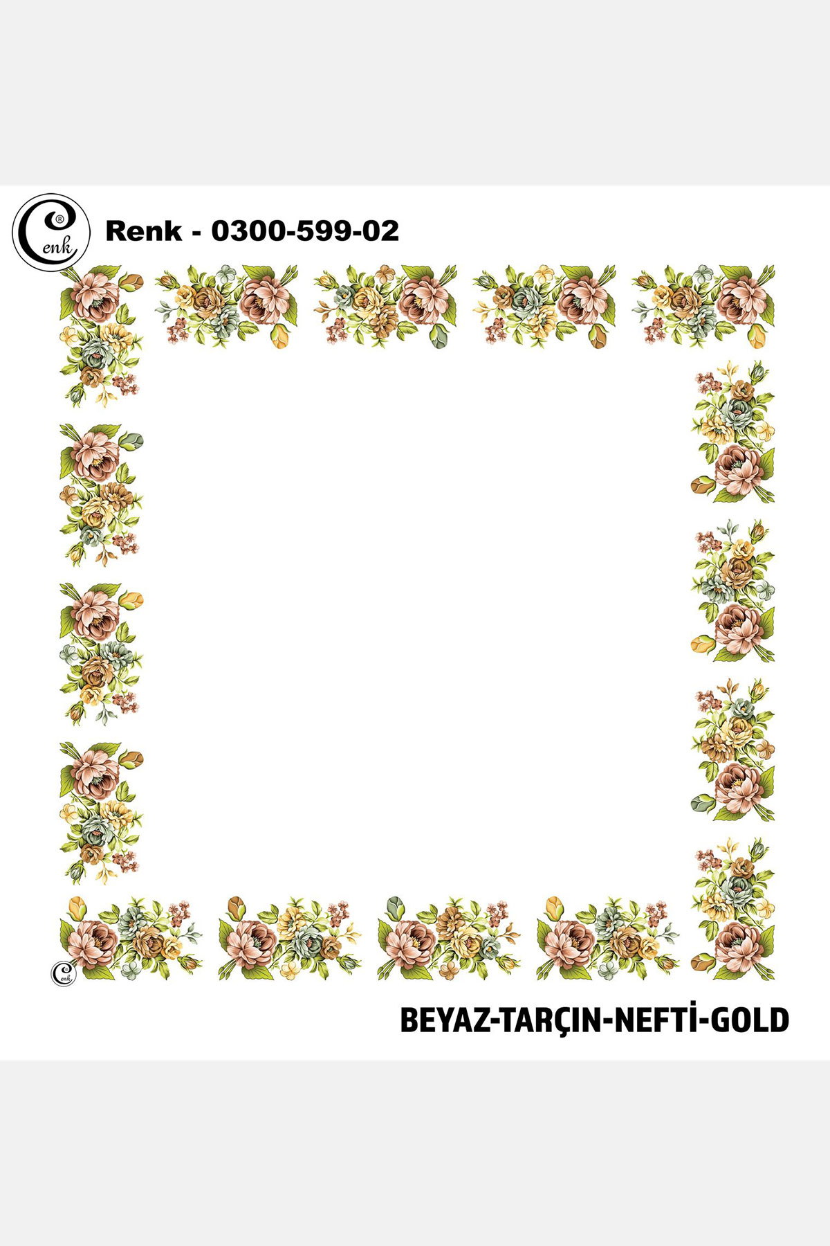 Cenk Kadın İçi Boş Yazma Baskılı İthal Desen 599 100x100cm - Thumbnail