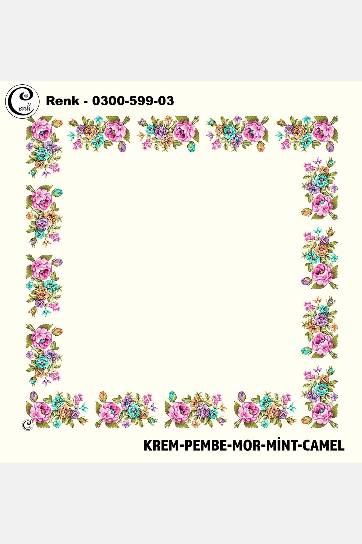 Cenk Kadın İçi Boş Yazma Baskılı İthal Desen 599 100x100cm - Thumbnail