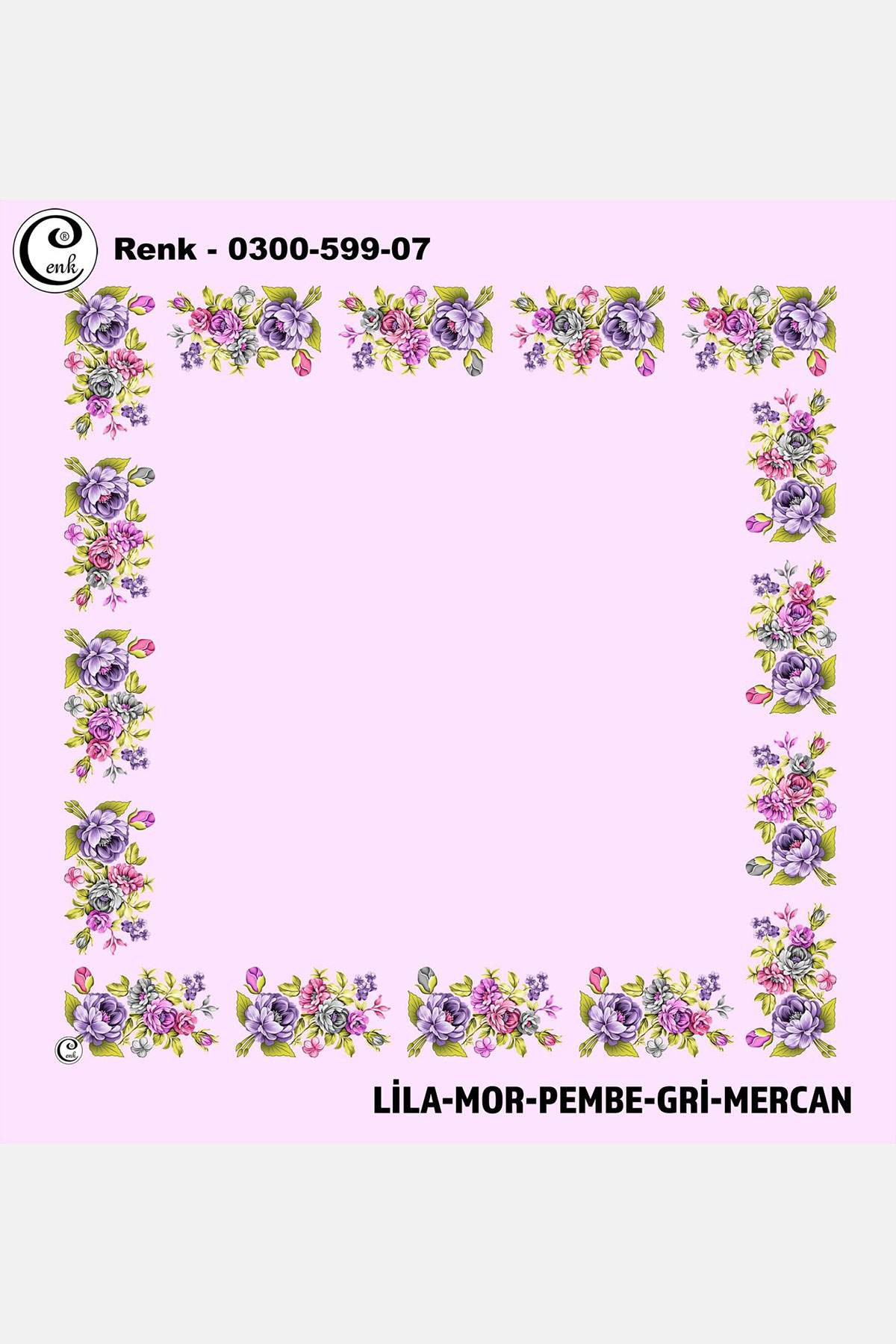 Cenk Kadın İçi Boş Yazma Baskılı İthal Desen 599 100x100cm - Thumbnail