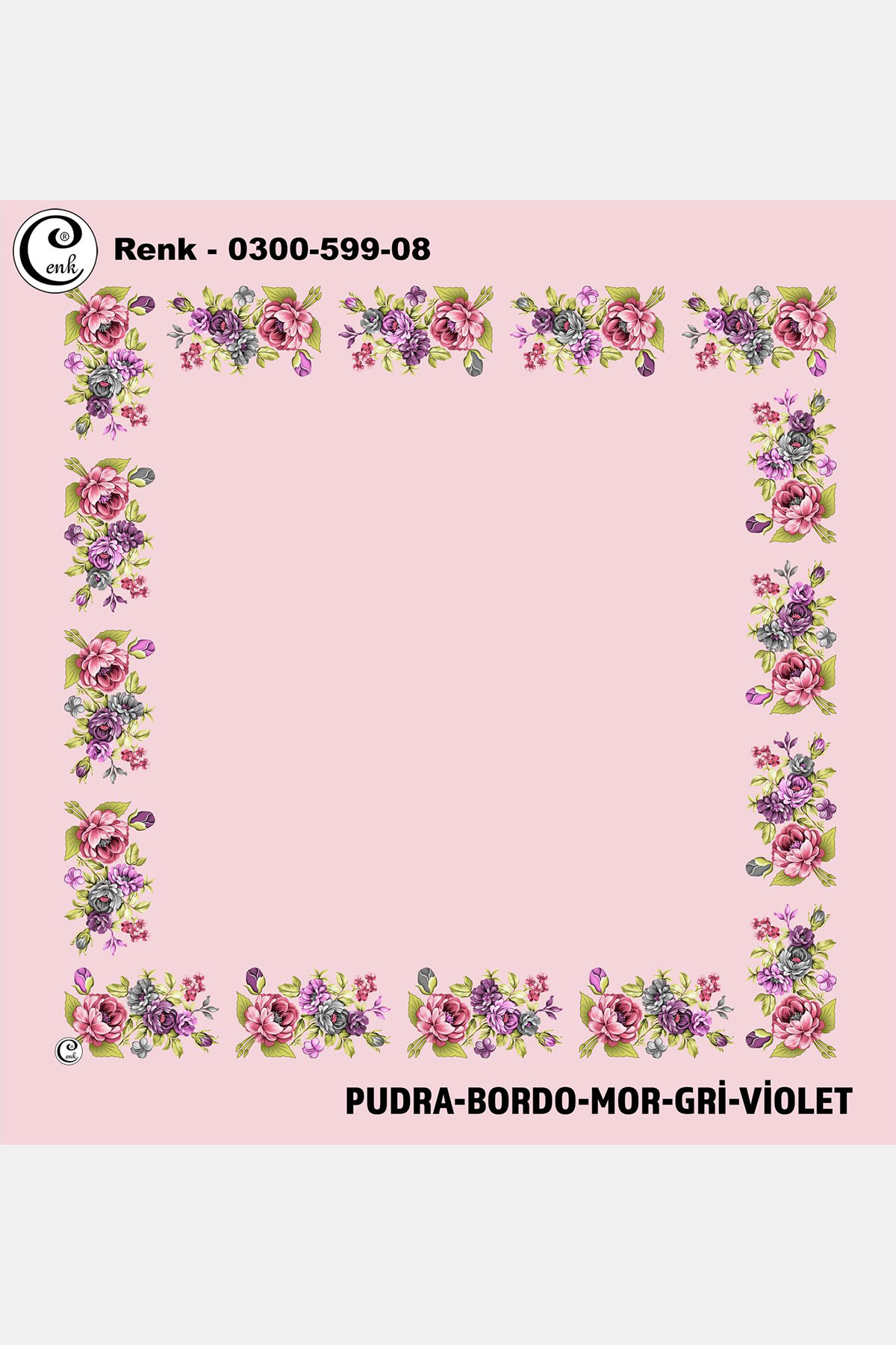 Cenk Kadın İçi Boş Yazma Baskılı İthal Desen 599 100x100cm - Thumbnail