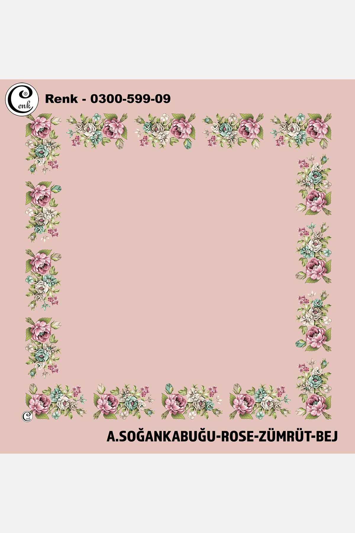 Cenk Kadın İçi Boş Yazma Baskılı İthal Desen 599 100x100cm - Thumbnail